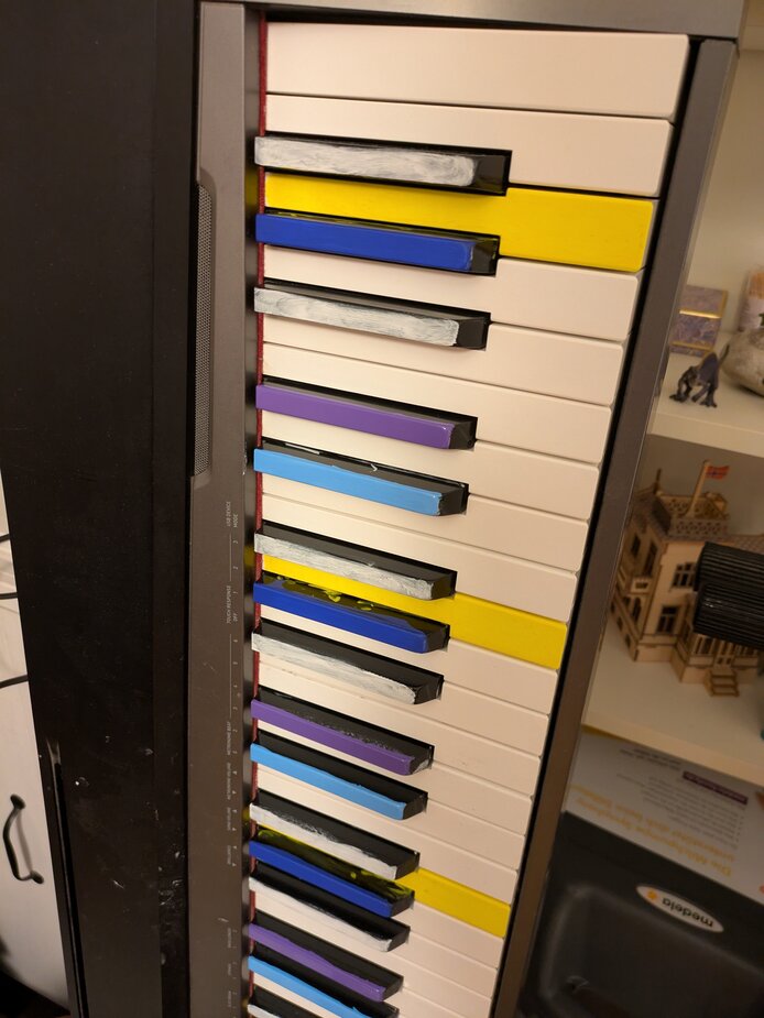 Partially painted keys